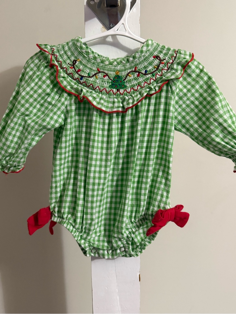 Rylee Faith Smocked Christmas Romper